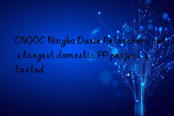 CNOOC Ningbo Daxie Petrochemical s largest domestic PP project started