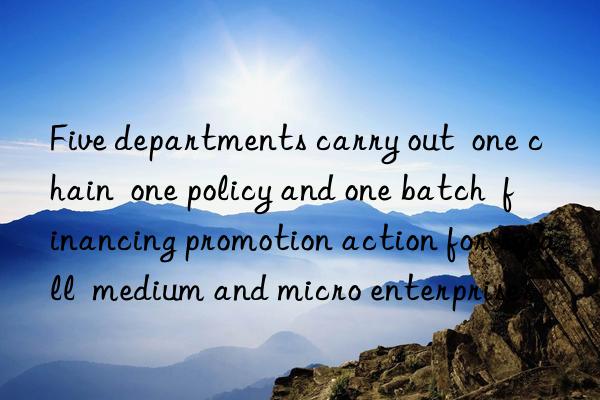 Five departments carry out one chain one policy and one batch financing promotion action for small medium and micro enterprises