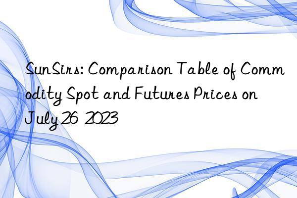 SunSirs: Comparison Table of Commodity Spot and Futures Prices on July 26 2023