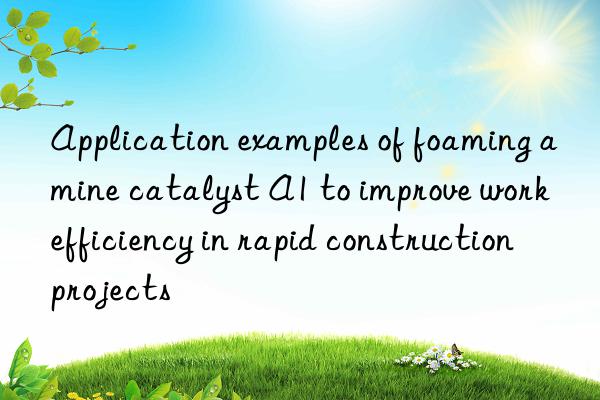 Application examples of foaming amine catalyst A1 to improve work efficiency in rapid construction projects