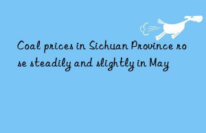 Coal prices in Sichuan Province rose steadily and slightly in May