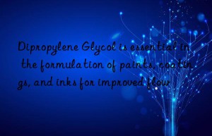 Dipropylene Glycol is essential in the formulation of paints, coatings, and inks for improved flow