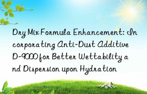 Dry Mix Formula Enhancement: Incorporating Anti-Dust Additive D-9000 for Better Wettability and Dispersion upon Hydration