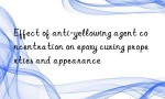Effect of anti-yellowing agent concentration on epoxy curing properties and appearance