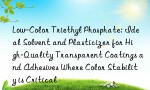 Low-Color Triethyl Phosphate: Ideal Solvent and Plasticizer for High-Quality Transparent Coatings and Adhesives Where Color Stability is Critical