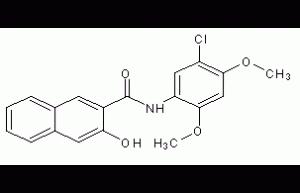 N-(5-chloro-2,4-dimethoxyphenyl)-3-hydroxy -2-naphthylcarboxamide structural formula