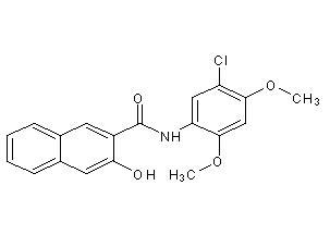 N-(5-chloro-2,4-dimethoxyphenyl)-3-hydroxy -2-naphthylcarboxamide structural formula